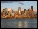 Sunset, skyline, Seattle, WA